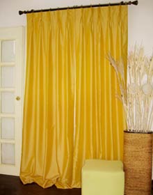 Solid Faux Silk Polyester Drapes and Curtains
