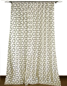 Circle Pattern Faux Silk Polyester Drapes and Curtains