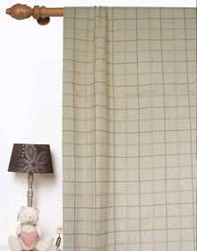 Plaid Check Linen Drapes and Curtains