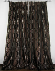 Wave Pattern Faux Silk Polyester Drapes and Curtains